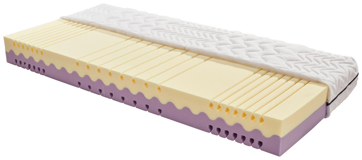WENDEMATRATZE 90/200 cm Höhe ca. 20 cm 7 -Zonen - Weiß, MODERN, Textil (90/200cm) - Livetastic