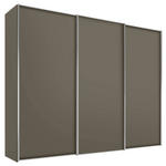 SCHWEBETÜRENSCHRANK  in Mokka  - Alufarben/Mokka, Design, Holzwerkstoff/Metall (249/222/68cm) - Moderano