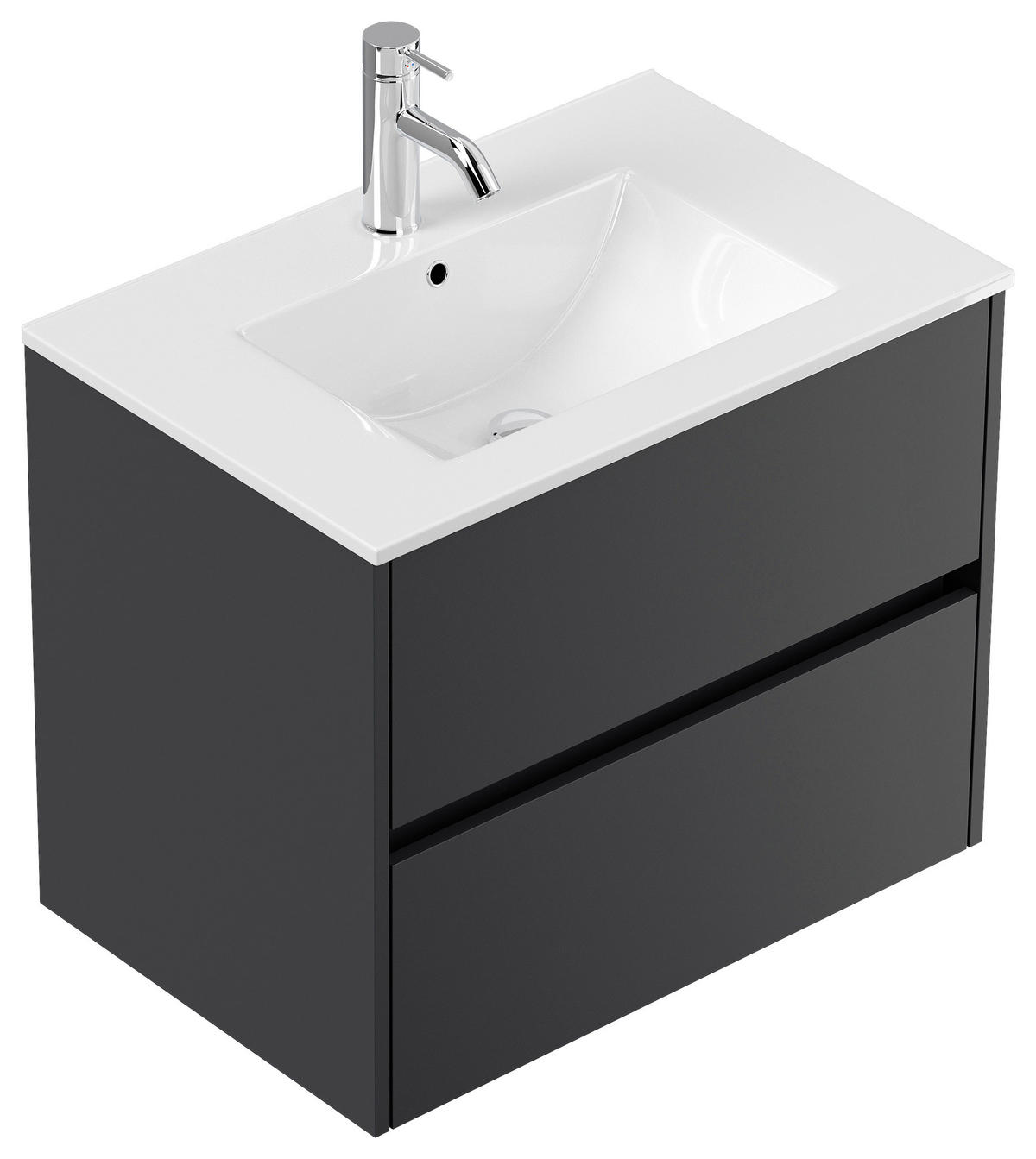 WASCHTISCHKOMBI 70 cm  - Graphitfarben/Weiß, MODERN, Keramik/Holzwerkstoff (70cm) - MID.YOU