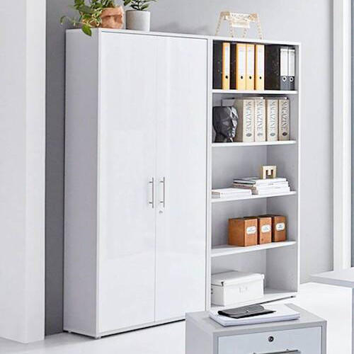 AKTENSCHRANK Grau, Weiß  - Weiß/Grau, MODERN, Holzwerkstoff (168,8/185,6/33cm) - MID.YOU