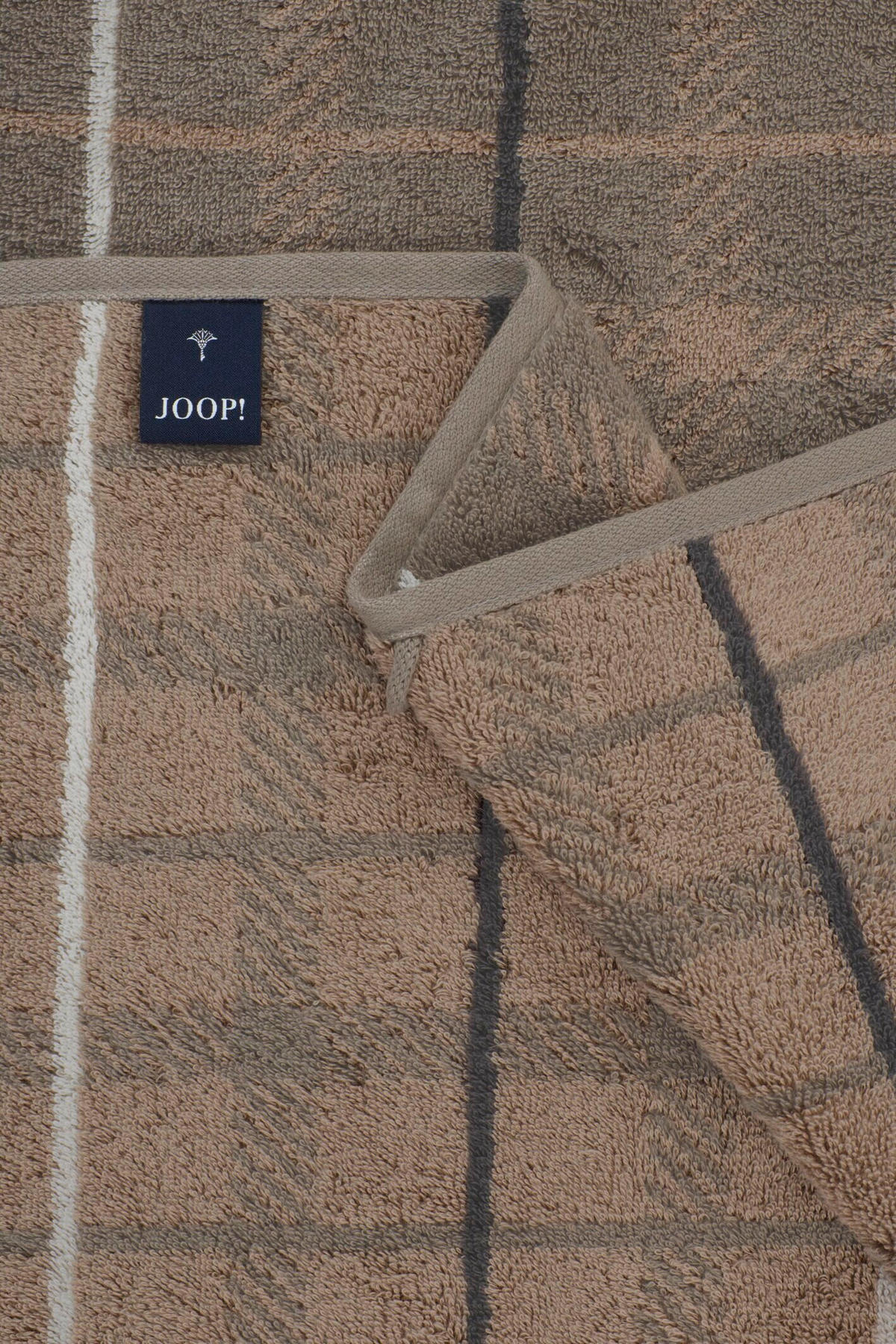 DUSCHTUCH Contour checked  - Taupe/Dunkelgrau, Design, Textil (80/150/0cm) - Joop!