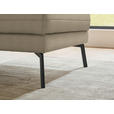 ECKSOFA  in Flachgewebe Hellbraun Armteilverstellung, Relaxfunktion, Drehsitzfunktion  255-365/175-224 cm  - Hellbraun/Schwarz, Design, Textil/Metall (255-365/175-224cm) - Dieter Knoll