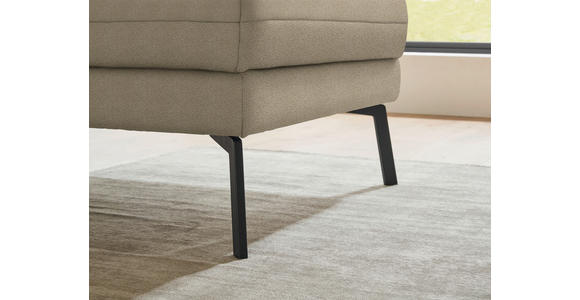 ECKSOFA  in Flachgewebe Hellbraun Armteilverstellung, Relaxfunktion, Drehsitzfunktion  255-365/175-224 cm  - Hellbraun/Schwarz, Design, Textil/Metall (255-365/175-224cm) - Dieter Knoll