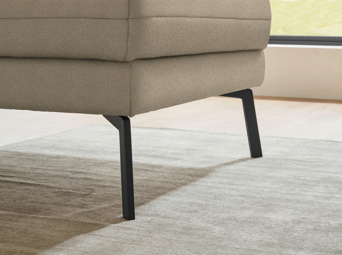ECKSOFA  in Flachgewebe Hellbraun  255-365/175-224 cm  - Hellbraun/Schwarz, Design, Textil/Metall (255-365/175-224cm) - Dieter Knoll