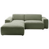 ECKSOFA Olivgrün Cord  - Schwarz/Olivgrün, Design, Kunststoff/Textil (189/230cm) - Pure Home Lifestyle