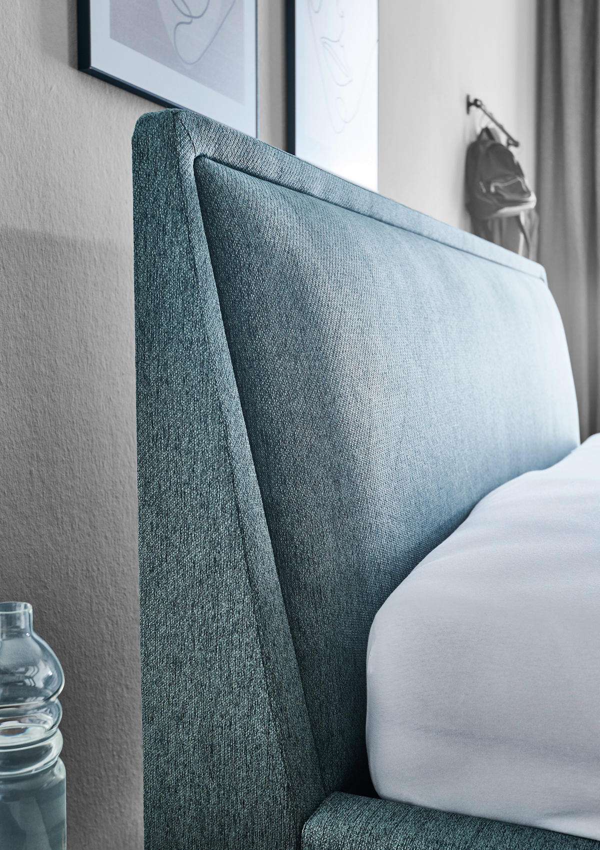 POLSTERBETT FRIEDA Bettkasten, Lattenroste 180/200 cm  in Blau  - Blau/Schwarz, KONVENTIONELL, Holz/Textil (180/200cm) - Livetastic