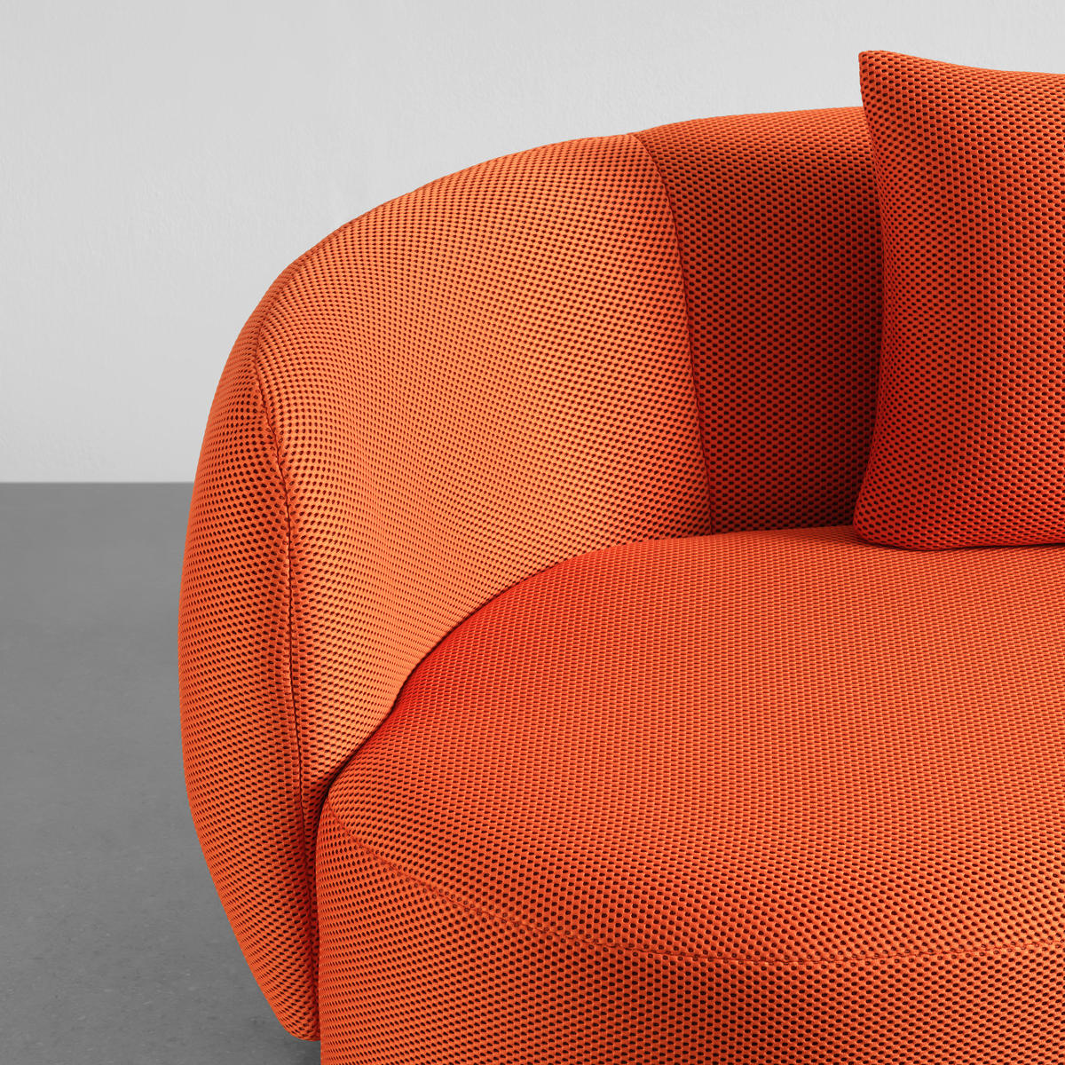 BIG SOFFA i orange  - orange/svart, Modern, textil/plast (235/72/110cm) - MID.YOU