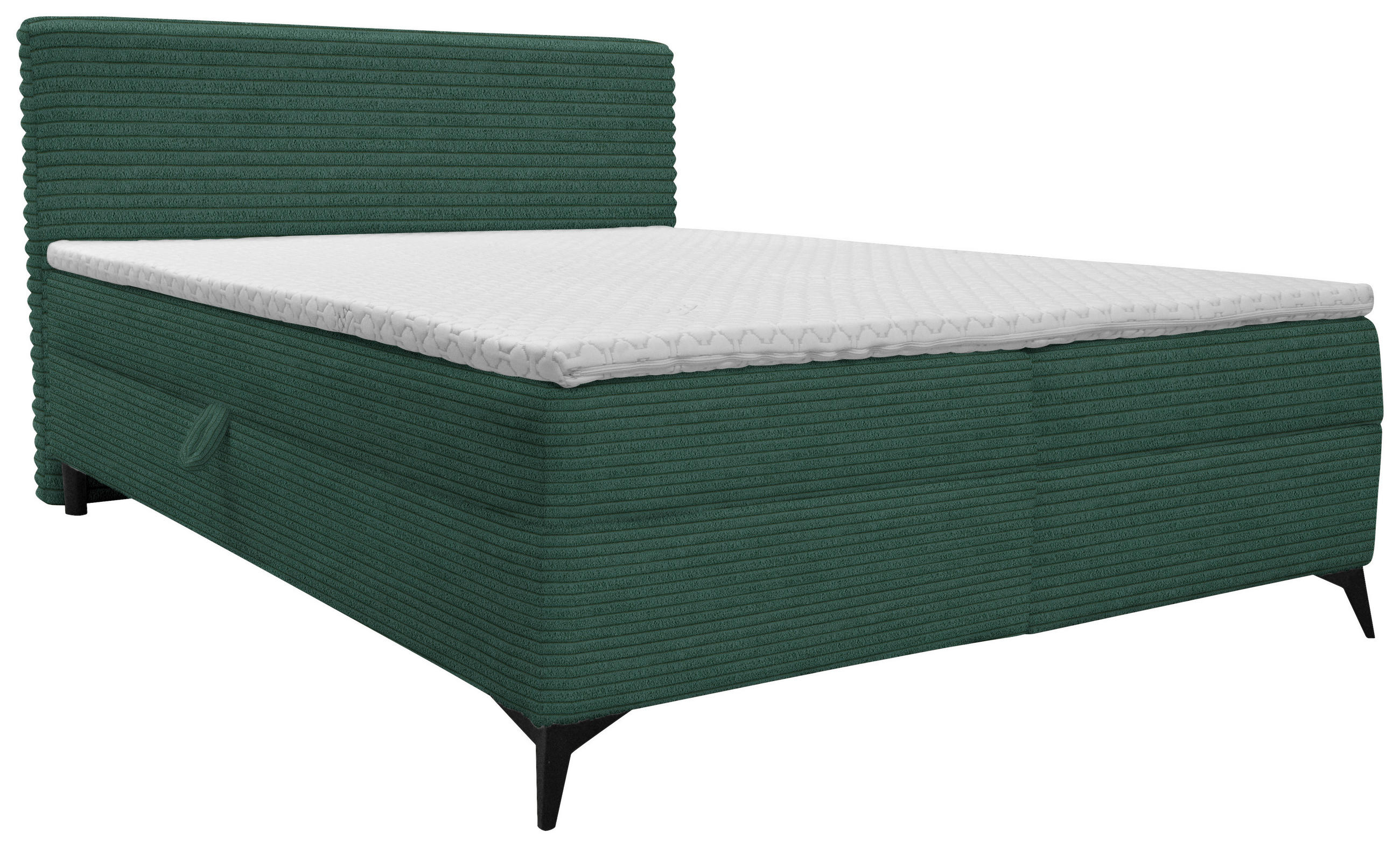BOXBETT 160/200 cm  in Waldgrün  - Waldgrün/Schwarz, Design, Holz/Holzwerkstoff (160/200cm) - Xora