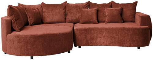 ECKSOFA Rotbraun Chenille  - Rotbraun/Schwarz, Design, Kunststoff/Textil (194/307cm) - Carryhome