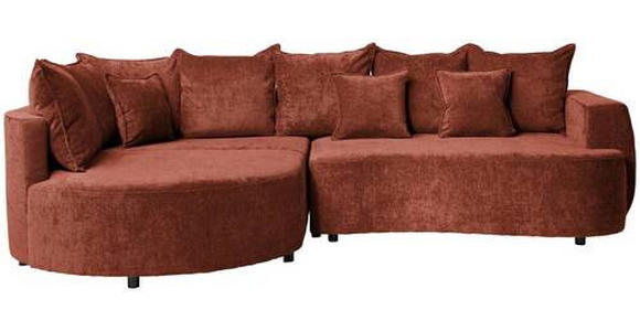 ECKSOFA in Chenille Rotbraun  - Rotbraun/Schwarz, Design, Kunststoff/Textil (194/307cm) - Carryhome