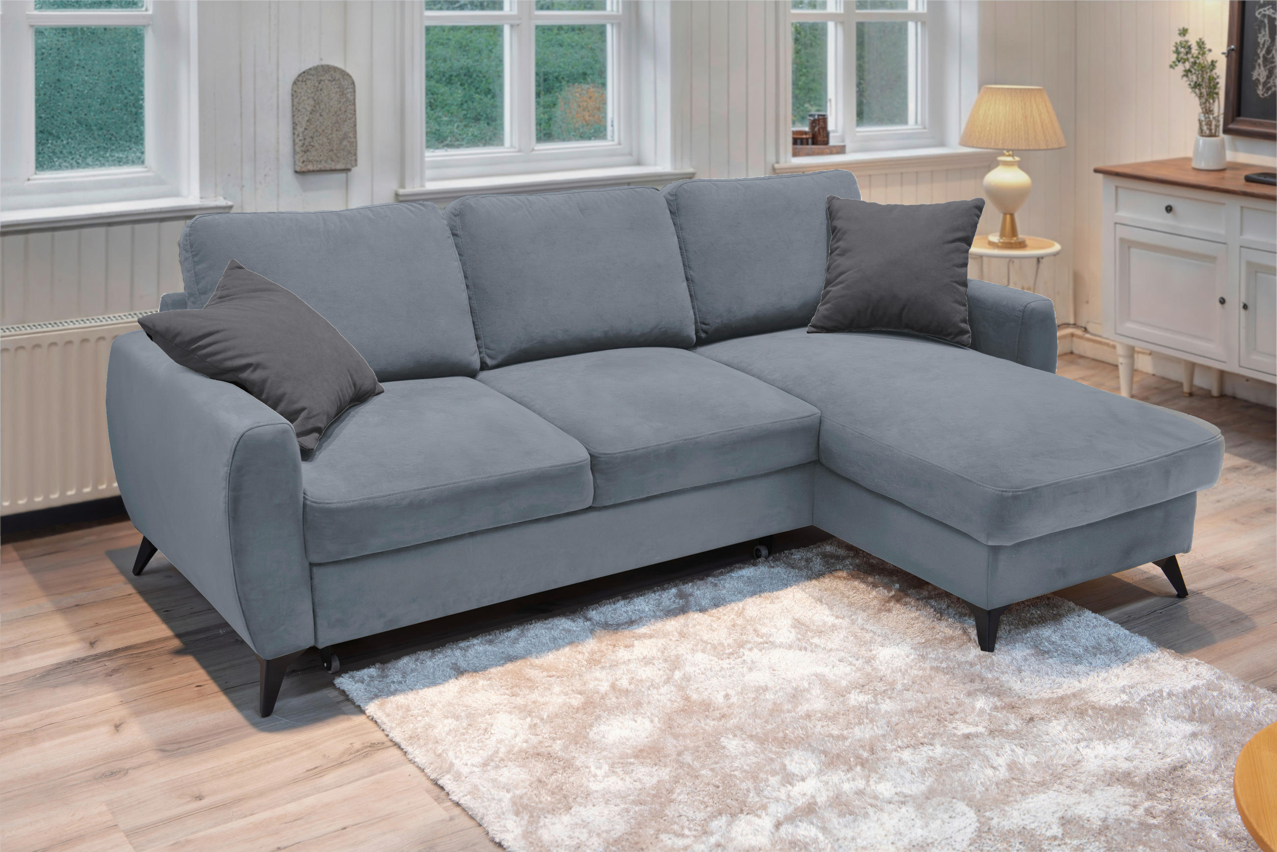 Livetastic ROHOVÁ ROZKLÁDACÍ POHOVKA, kov, textil, kompozitní dřevo, šedá