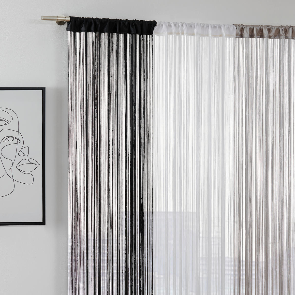 PROVÁZKOVÝ ZÁVĚS, barvy stříbra, 90/245 cm - barvy stříbra, Basics, textil (90/245cm) - Boxxx