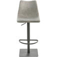 BARHOCKER Lederlook Grau Stahl Sitzfläche 360° drehbar  - Grau, Design, Textil/Metall (43/85 - 110/46cm) - Novel