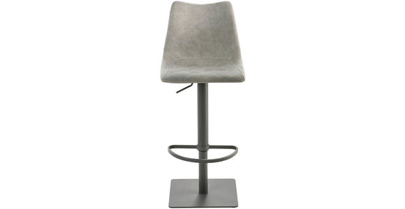 BARHOCKER Lederlook Grau Stahl Sitzfläche 360° drehbar  - Grau, Design, Textil/Metall (43/85 - 110/46cm) - Novel