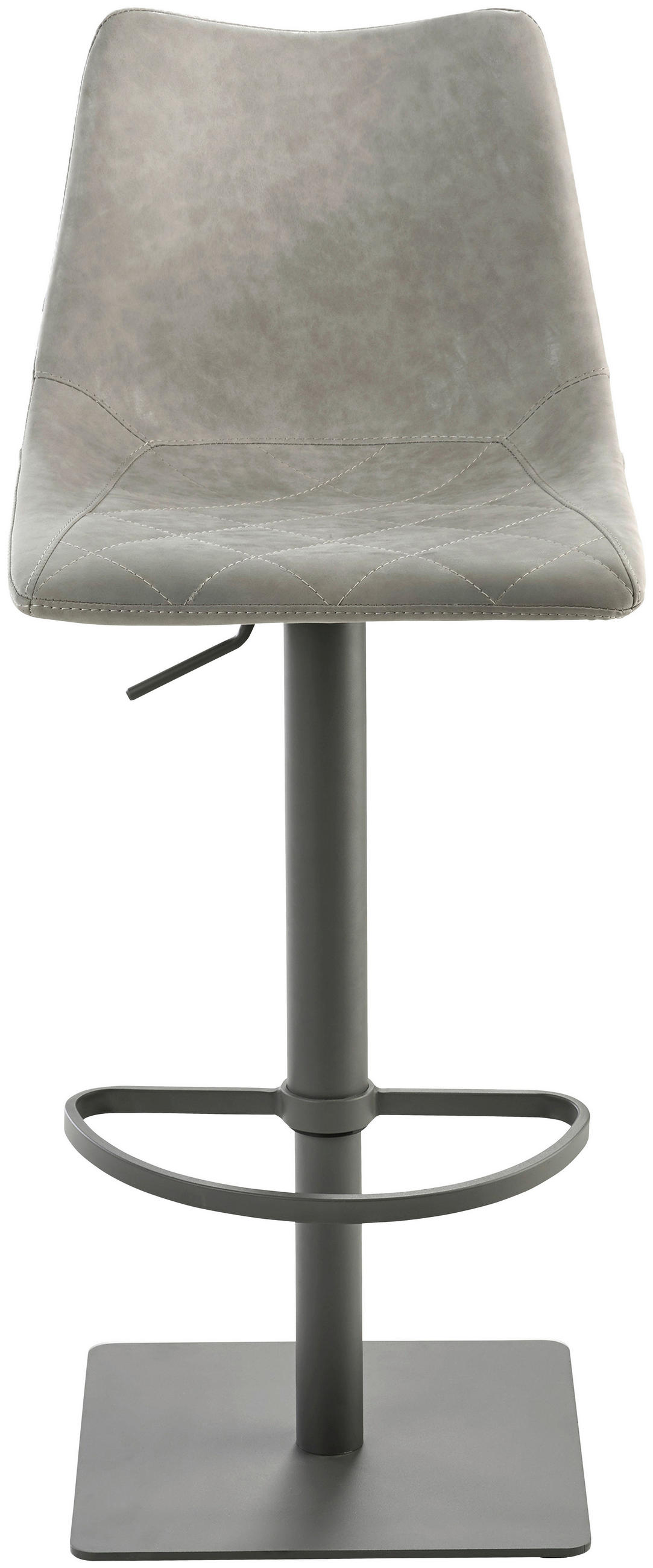 BARHOCKER Lederlook Grau Stahl Sitzfläche 360° drehbar  - Grau, Design, Textil/Metall (43/85 - 110/46cm) - Novel