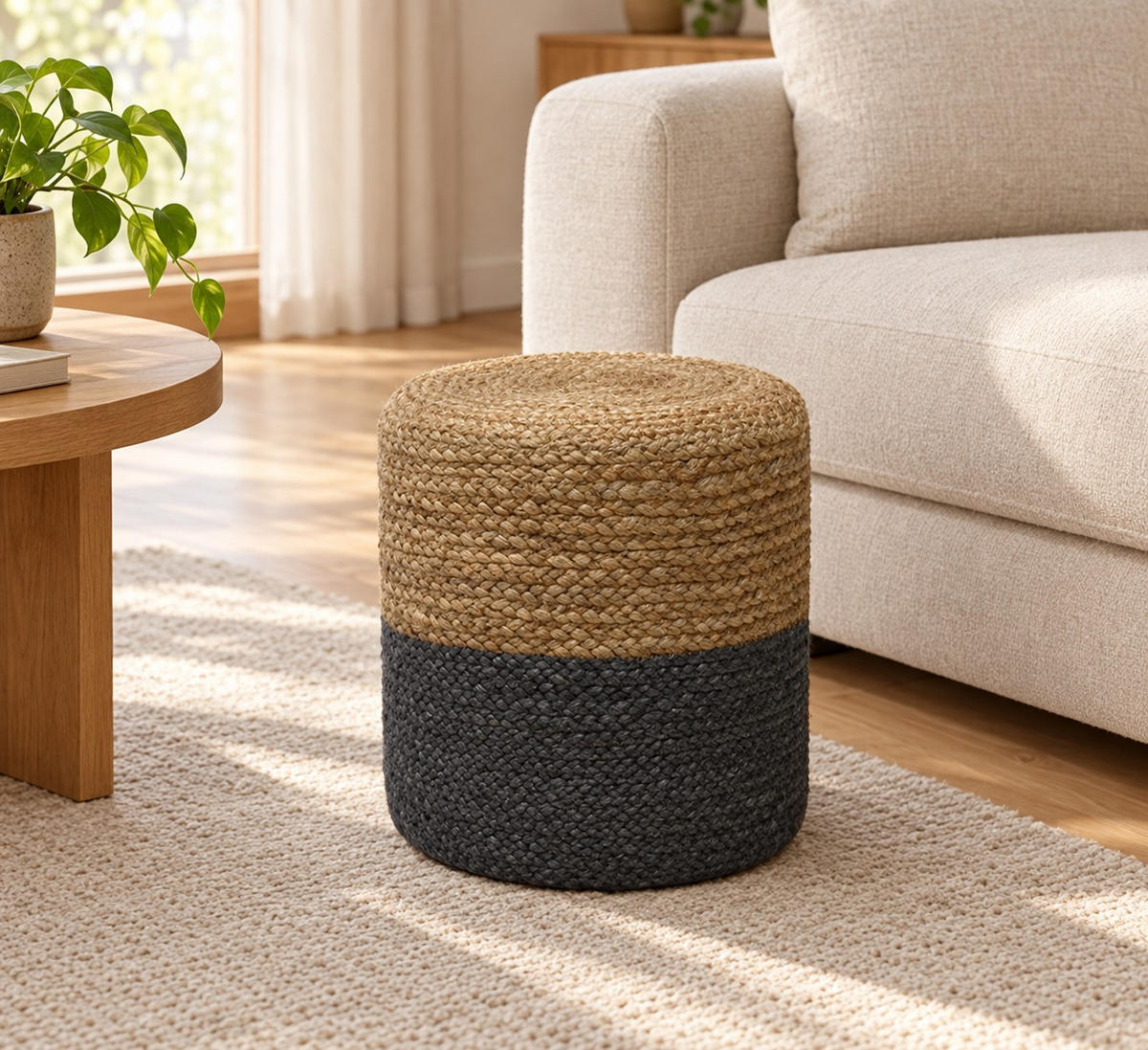 TABURE IZ BLAGA, tekstil antracit  - antracit, Design, tekstil (35/40cm)