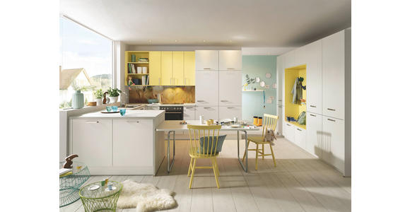 EINBAUKÜCHE   - Gelb/Grau, Design, Holzwerkstoff - Novel