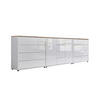 SIDEBOARD Mailand Set 12  in 263,5/73/33 cm  - Weiß Hochglanz/Schwarz, MODERN, Holzwerkstoff/Kunststoff (263,5/73/33cm) - MID.YOU