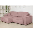 ECKSOFA Rosa Cord  - Schwarz/Rosa, KONVENTIONELL, Kunststoff/Textil (148/265cm) - Carryhome