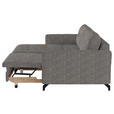 ECKSOFA in Flachgewebe, Leinenoptik Taupe  - Taupe/Schwarz, Design, Textil/Metall (170/242cm) - Xora