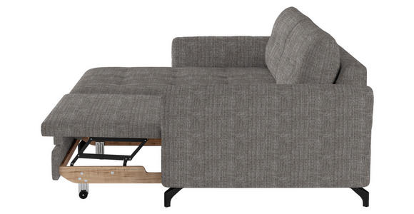 ECKSOFA in Flachgewebe, Leinenoptik Taupe  - Taupe/Schwarz, Design, Textil/Metall (170/242cm) - Xora