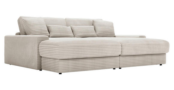 BIGSOFA Cord Naturfarben  - Schwarz/Naturfarben, MODERN, Kunststoff/Textil (230/85/190cm) - Carryhome