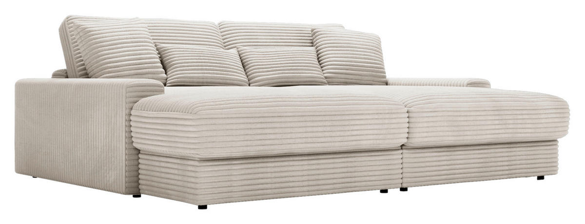 BIGSOFA Cord Naturfarben  - Schwarz/Naturfarben, MODERN, Kunststoff/Textil (230/85/190cm) - Carryhome