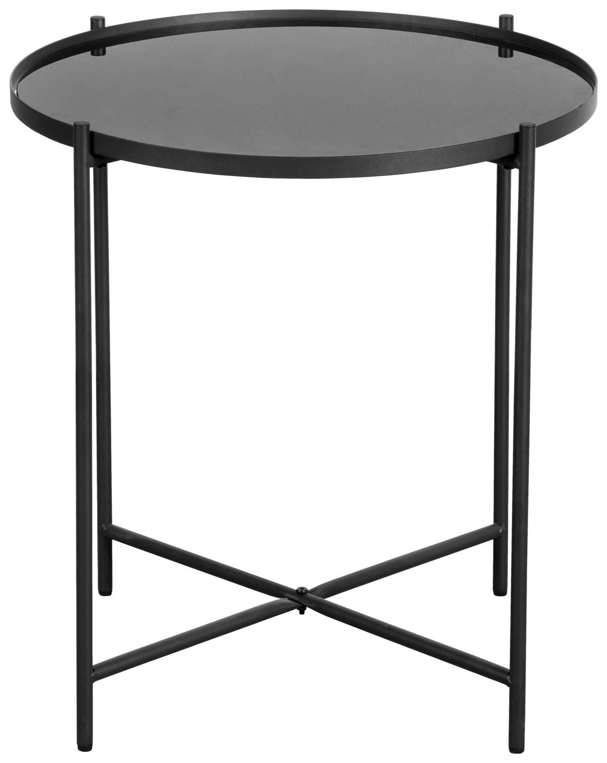 SIDOBORD i metall, glas 51/51/53 cm  - svart, Basics, metall/glas (51/51/53cm) - Boxxx