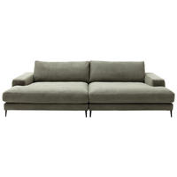 BIGSOFA  in Cord Grün  - Schwarz/Grün, Design, Textil/Metall (296/83/177cm) - Dieter Knoll