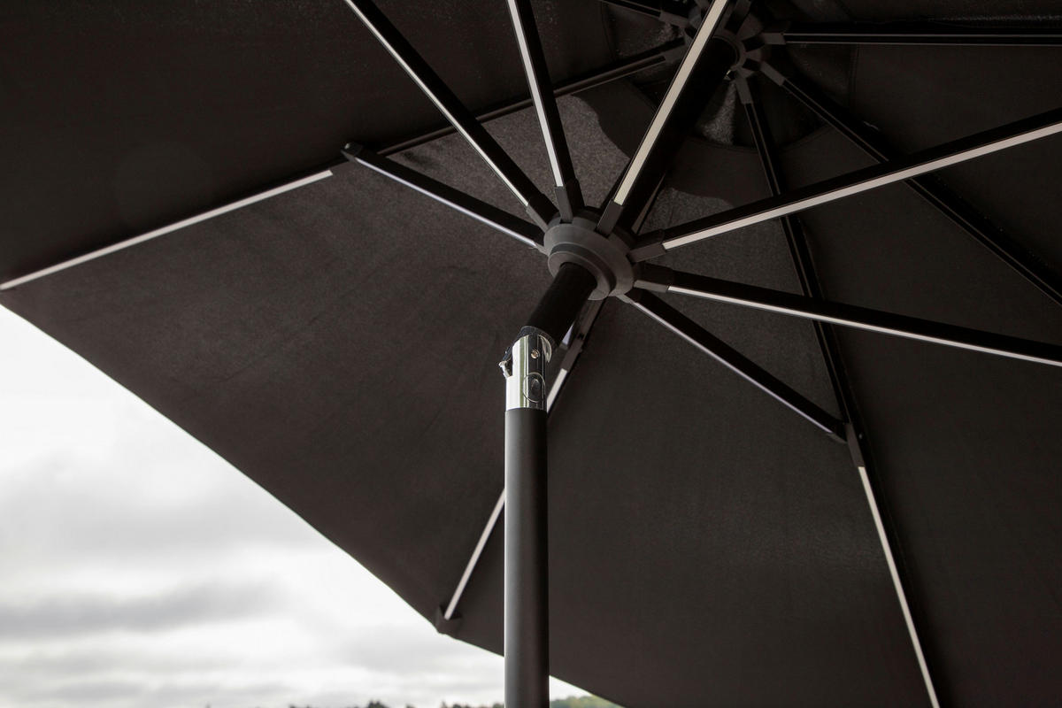 SONNENSCHIRM 270 cm  - Schwarz, KONVENTIONELL (270/241/270cm) - Gardenson