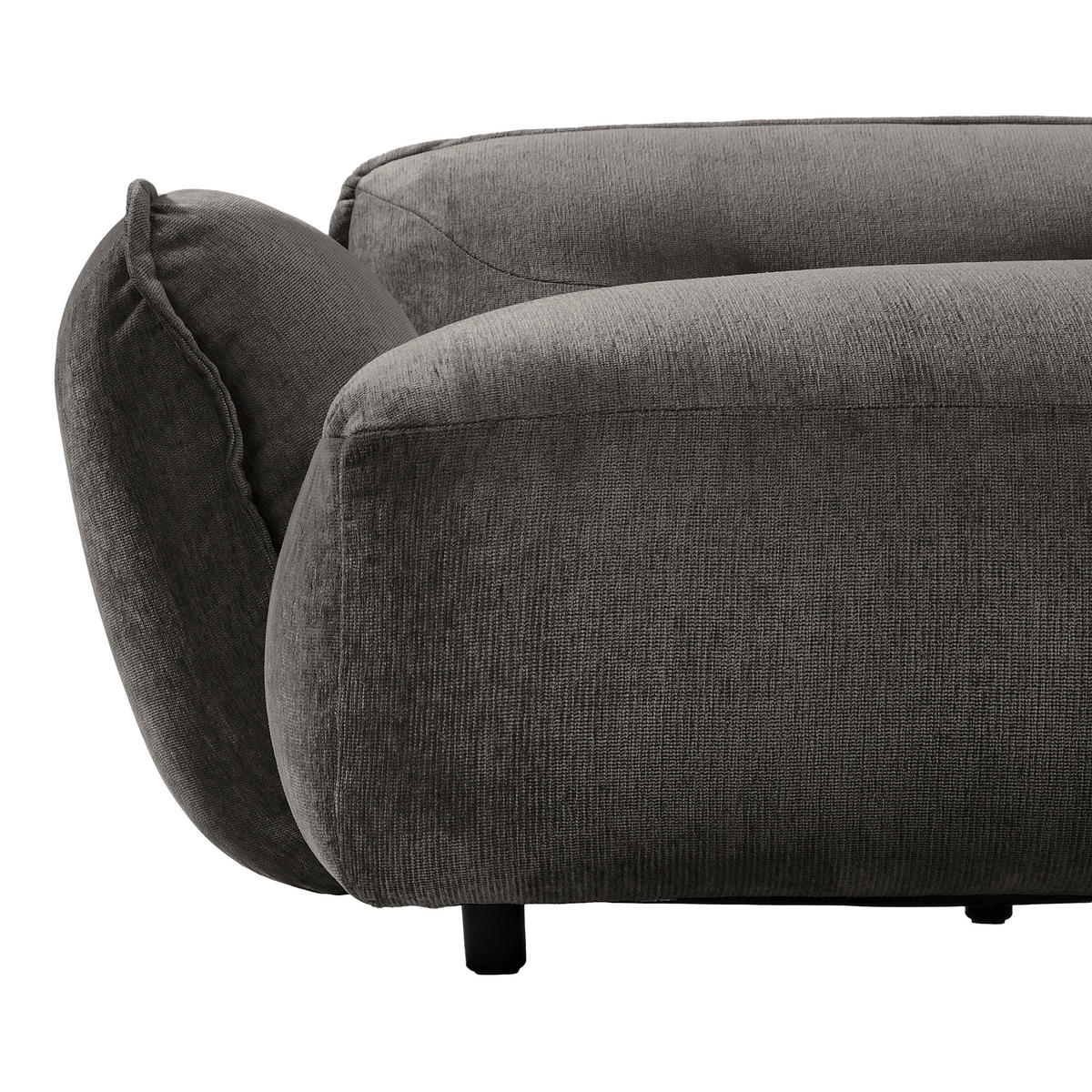 XXL-SESSEL in Chenille Anthrazit  - Anthrazit/Schwarz, Modern, Kunststoff/Textil (182/87/184cm) - Trendmanufaktur