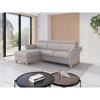 ECKSOFA GLENDALE E Silberfarben Chenille  - Eichefarben/Silberfarben, KONVENTIONELL, Holz/Textil (166/253cm) - Sit & More