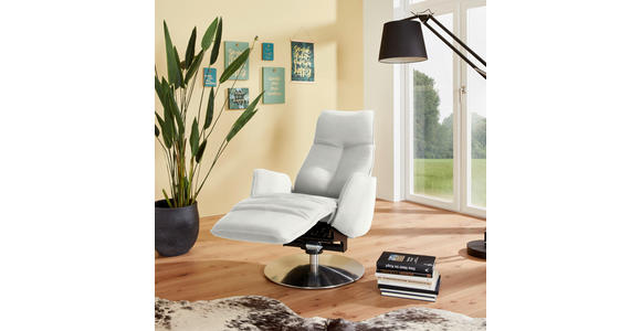 RELAXSESSEL in Textil Creme  - Anthrazit/Creme, Design, Textil/Metall (71/114/84cm) - Johann Jakob