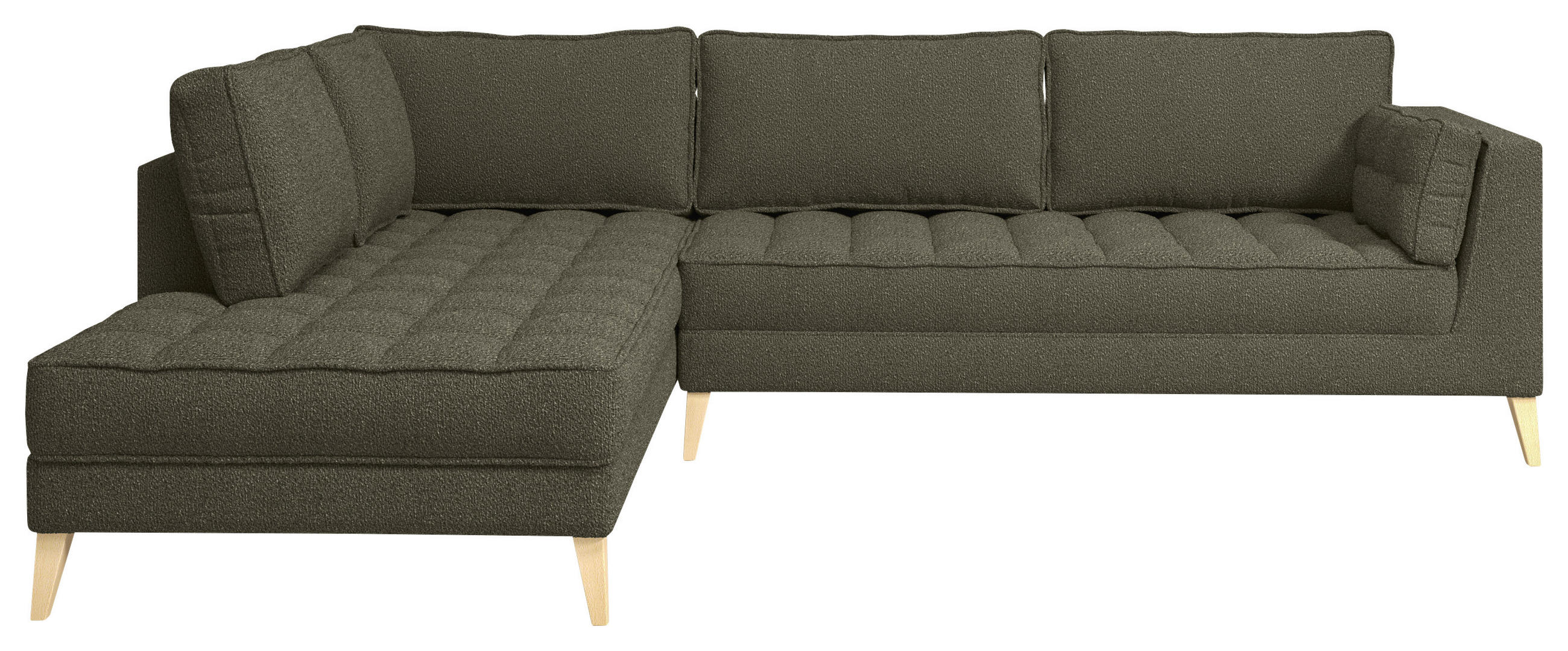 HÖRNSOFFA i bouclé mörkgrön  - mörkgrön/naturfärgad, Design, trämaterial/textil (204/310cm) - MID.YOU