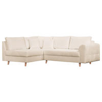 ECKSOFA  in Bouclé Weiß Rückenkissen  161/231 cm  - Naturfarben/Weiß, Design, Holz/Textil (161/231cm) - P & B