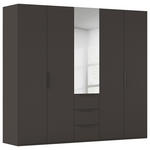 DREHTÜRENSCHRANK 251/223/61 cm,  in Graphitfarben, 5-türig  - Graphitfarben, Basics, Glas/Holzwerkstoff (251/223/61cm) - Novel