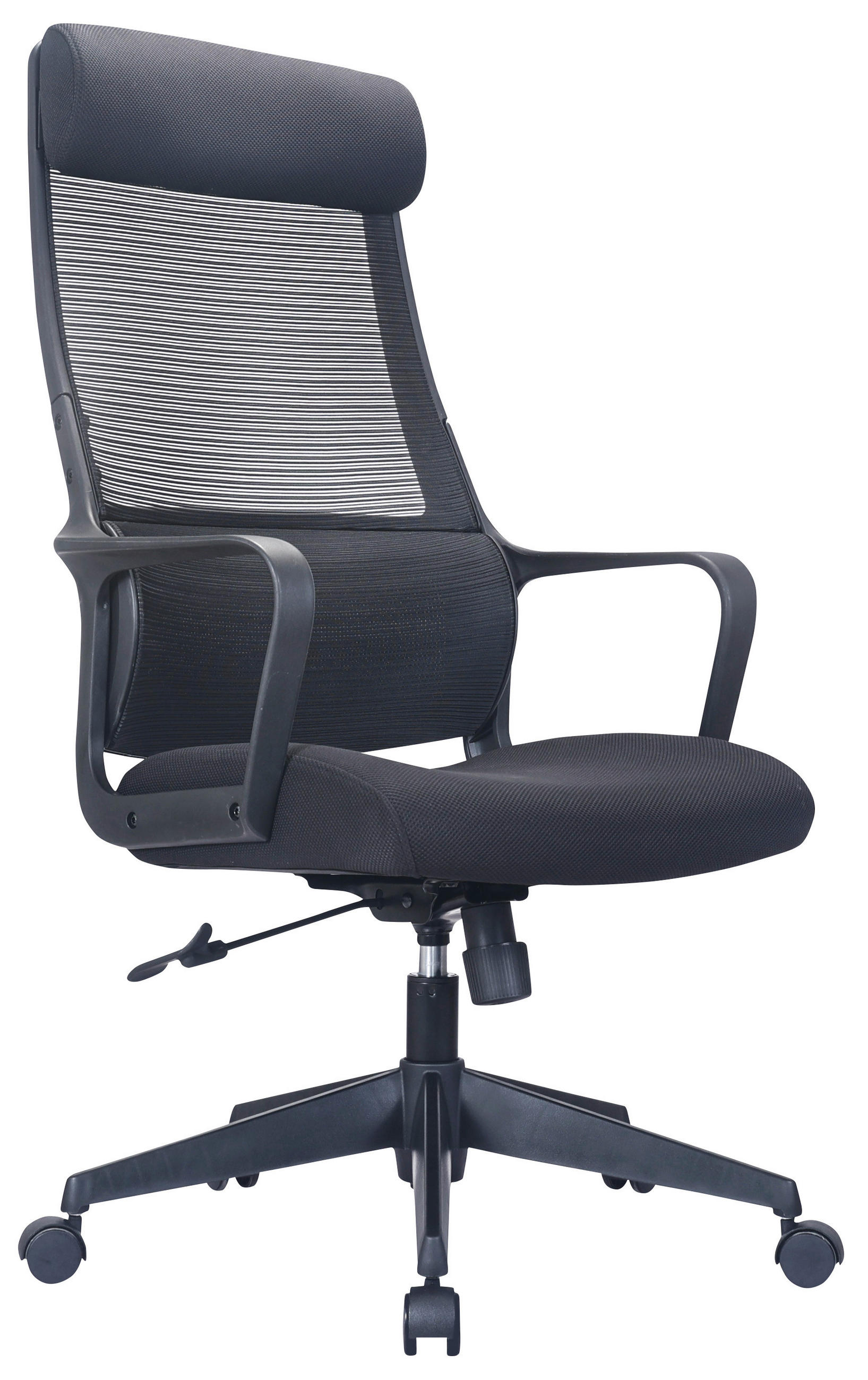 PISARNIŠKI STOL kovina, umetna masa, tekstil črna  - črna, Basics, kovina/umetna masa (63/116-125,5/68cm) - Carryhome