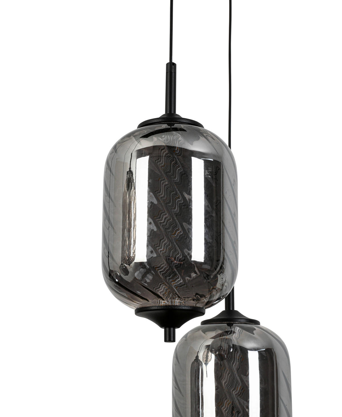 LED-HÄNGLAMPA 73/23/120 cm  - kromfärg/svart, Design, metall/glas (73/23/120cm) - Novel