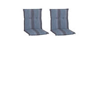 SESSELAUFLAGE in Anthrazit, Blau Streifen  - Blau/Anthrazit, Basics, Textil (98/46/8cm) - Gardenson