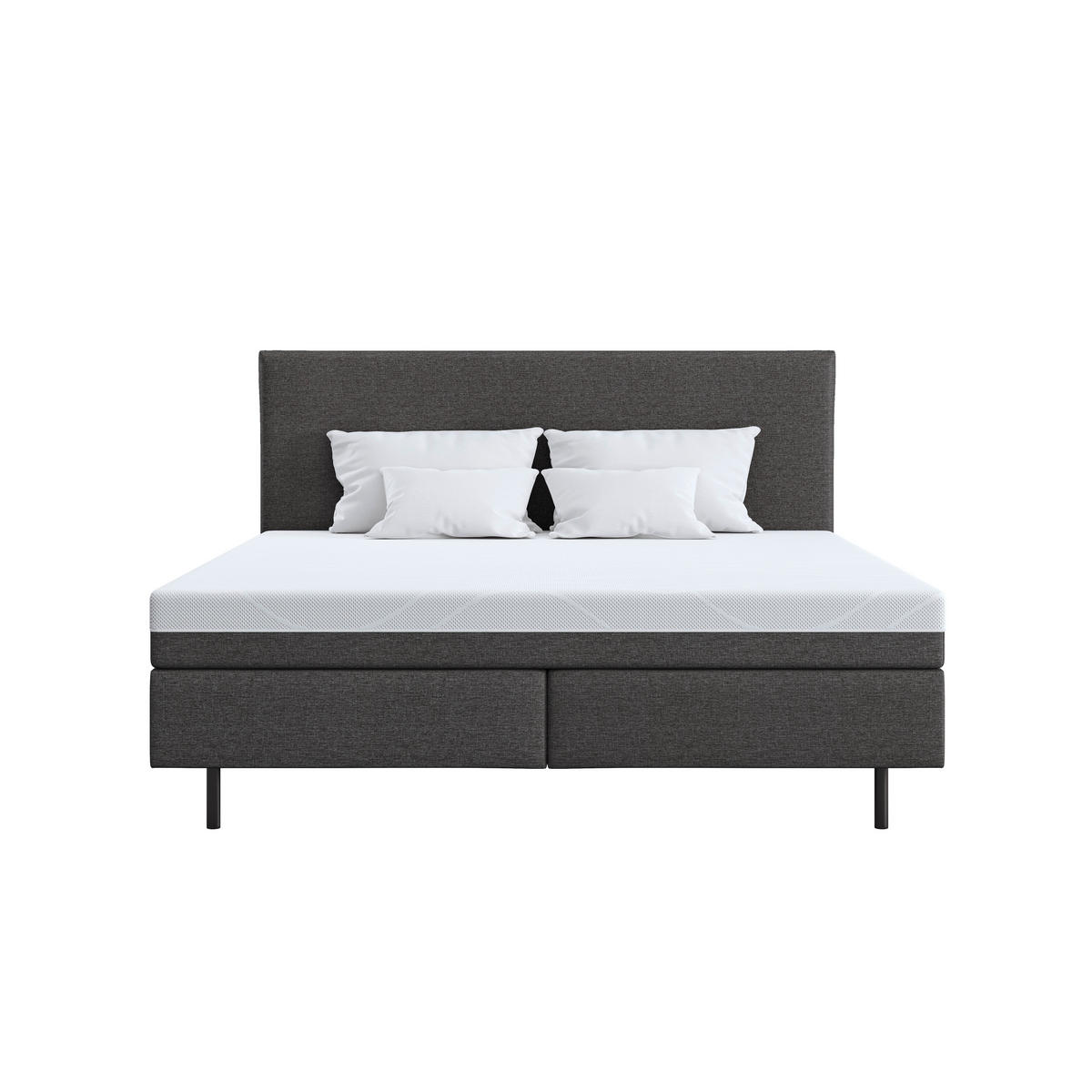 BOXSPRINGBETT 180/200 cm  in Grau, Taupe  - Taupe/Schwarz, Basics, Textil/Metall (180/200cm) - Schlaraffia