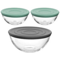 SCHÜSSELSET CUCINA 6-teilig  - Dunkelgrau/Transparent, Design, Glas/Kunststoff (23,30/15,30/23,30cm) - Leonardo