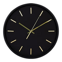 WANDUHR Kensington Wall Clock Schwarz, Goldfarben 35/35/4,5 cm  - Goldfarben/Schwarz, Basics, Glas/Kunststoff (35/35/4,5cm)