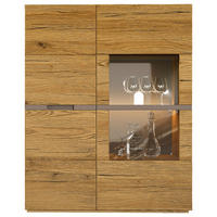 HIGHBOARD Taupe, Wildeiche  105/132/40 cm  - Taupe/Wildeiche, Design, Glas/Holz (105/132/40cm) - Novel