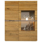 HIGHBOARD Taupe, Wildeiche  105/132/40 cm  - Taupe/Wildeiche, Design, Glas/Holz (105/132/40cm) - Novel