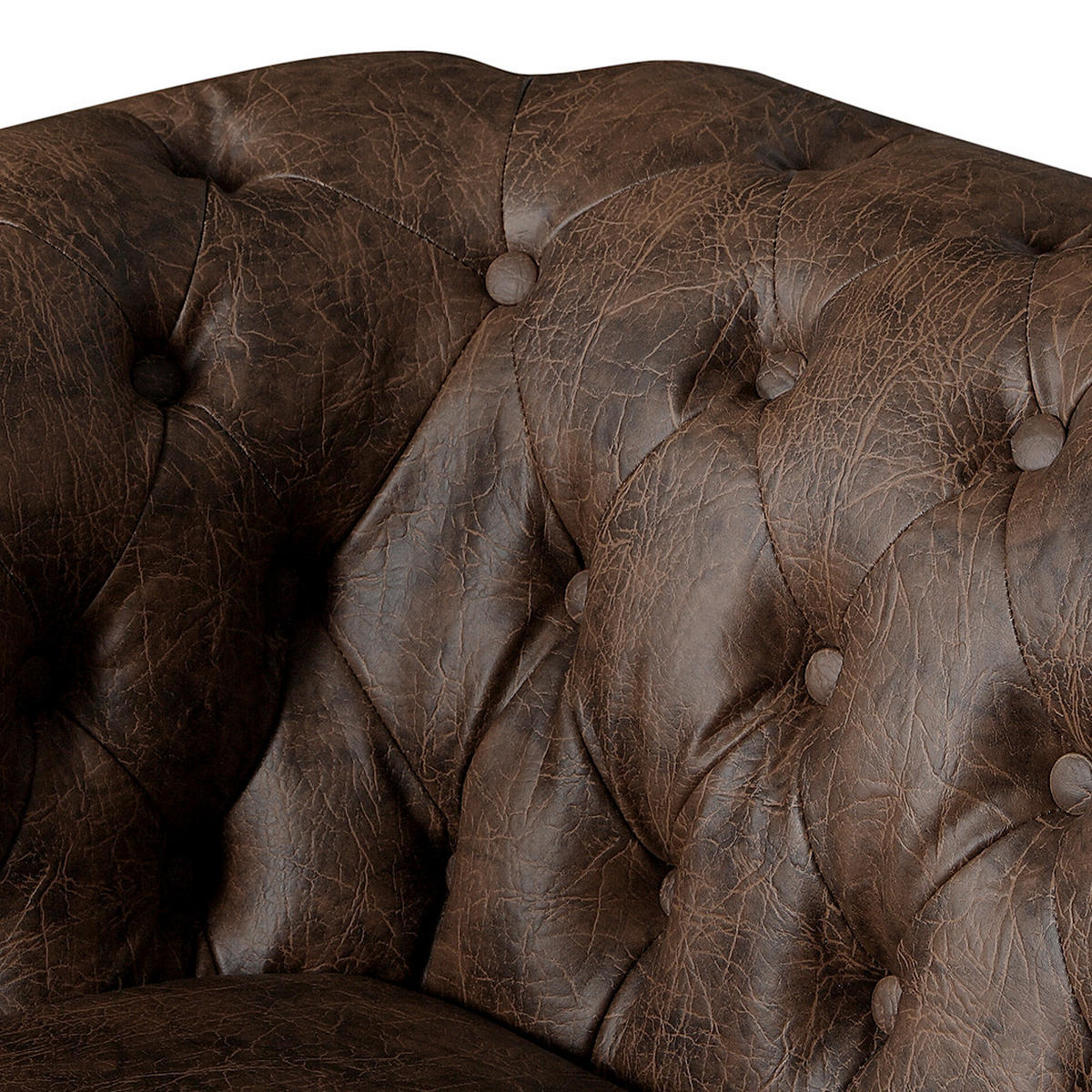 SESSEL in Lederlook Dunkelbraun  - Dunkelbraun/Braun, Design, Holz/Textil (104/72/86cm) - P & B