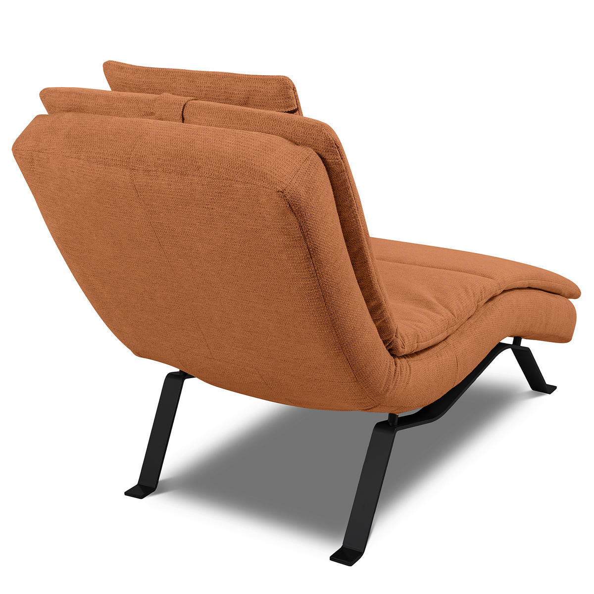 RELAXLIEGE Echtleder Rostfarben  - Rostfarben/Schwarz, Design, Leder/Metall (65/95/171cm) - Celina Home