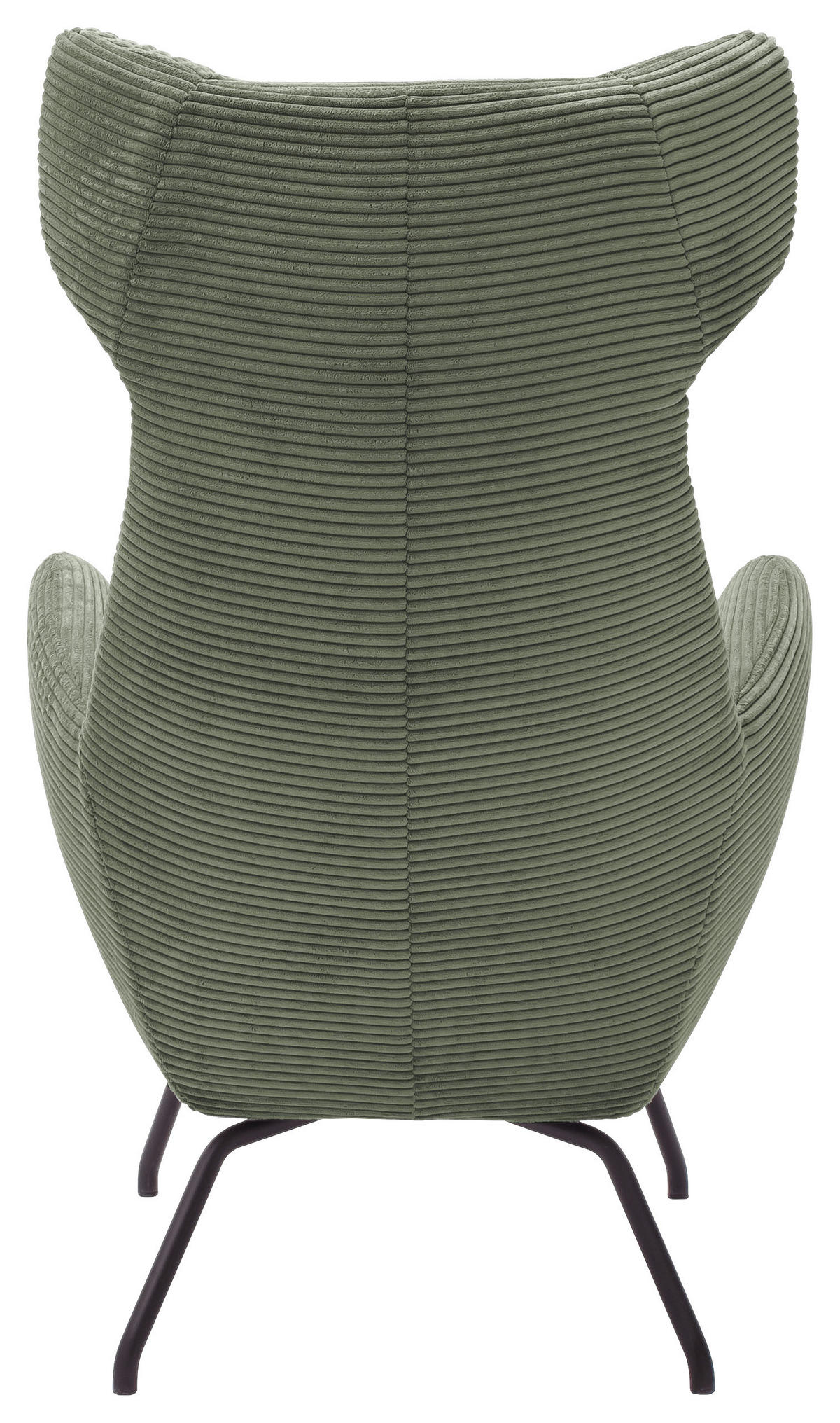 OHRENSESSEL in Cord Grün  - Schwarz/Grün, Design, Textil/Metall (79/117/82cm) - Pure Home Lifestyle