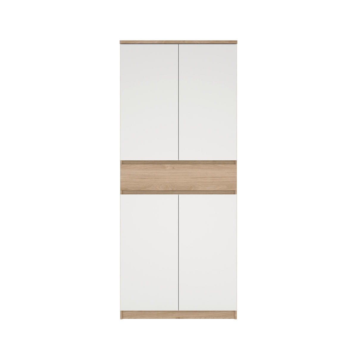 SCHUHSCHRANK Weiß, Eichefarben  - Eichefarben/Weiß, Design, Holzwerkstoff (80,4/191,7/40cm) - Livetastic