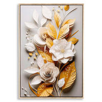 LEINWANDBILD Blumen  - Goldfarben, Basics, Holz/Textil (42/62/3.5cm)