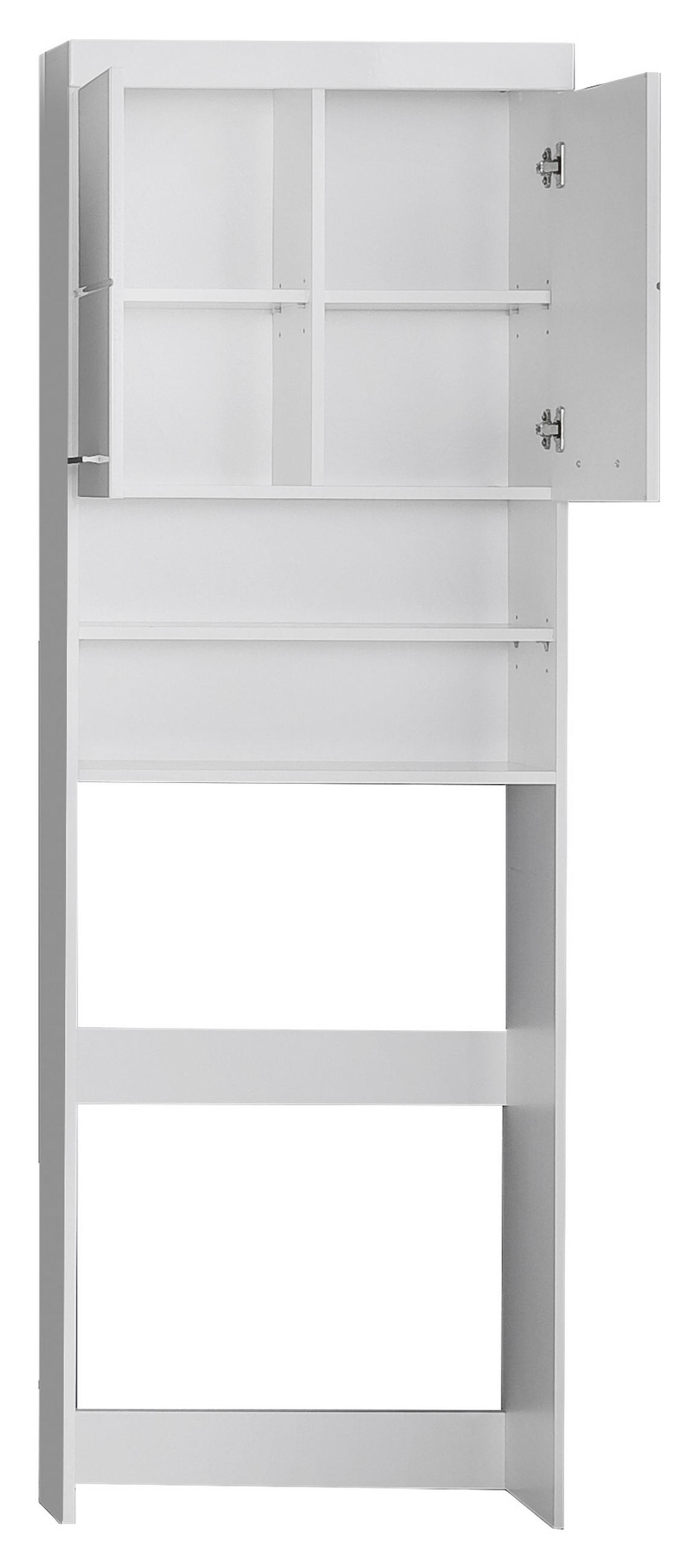 WASCHMASCHINENSCHRANK 63/187/24 cm  in Weiß  - Silberfarben/Weiß, MODERN, Holzwerkstoff/Kunststoff (63/187/24cm) - MID.YOU